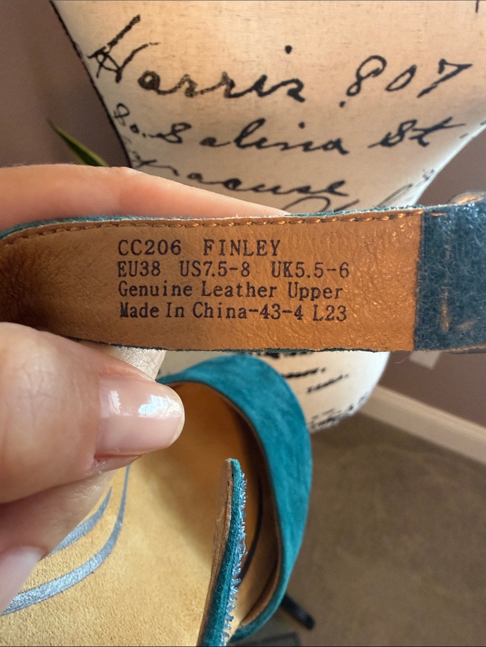 Aetrex Teal Suede Mary-Jane Platform Heels - Picture 4 of 4